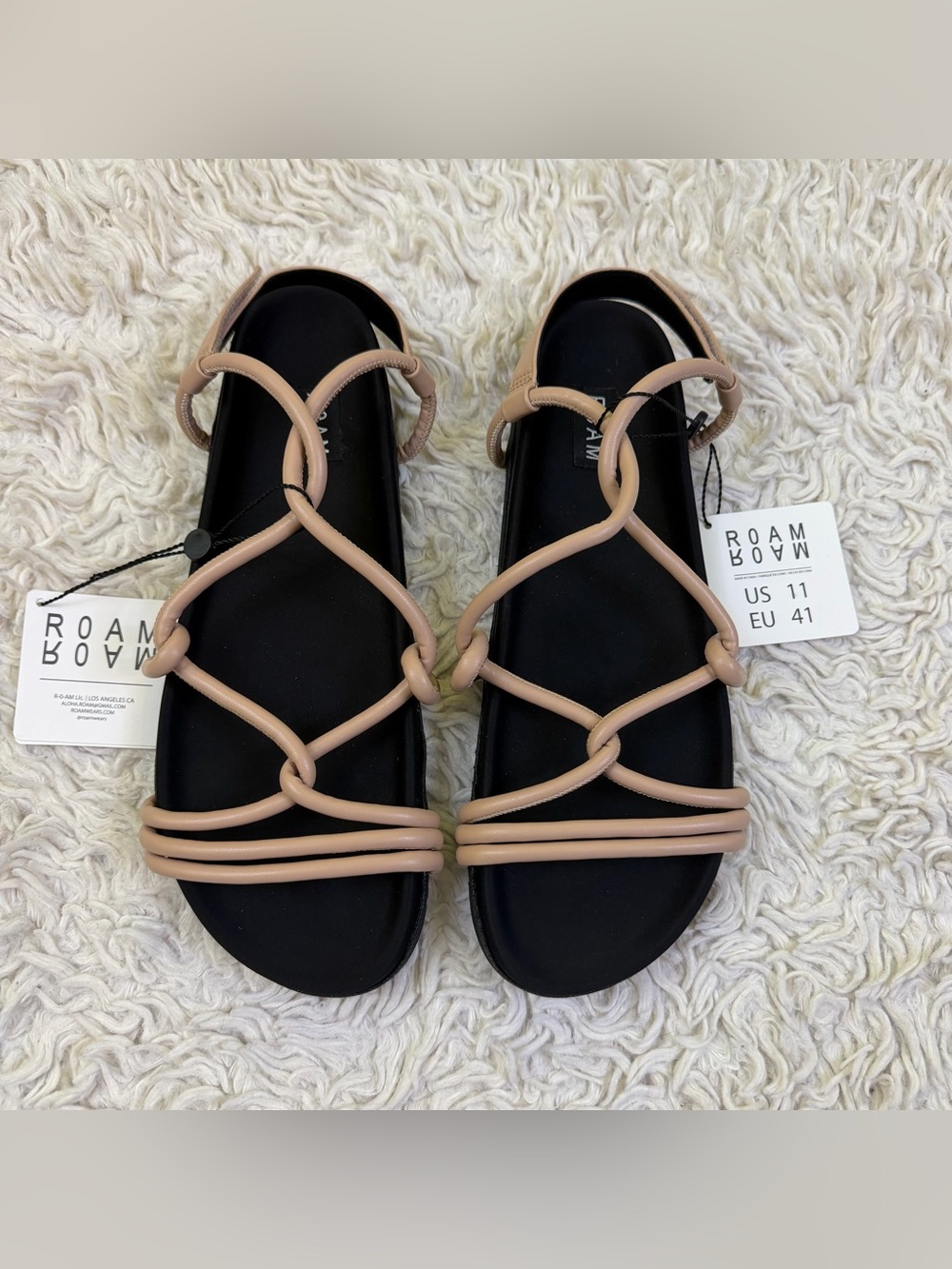 ROAM Linky Strappy Knot Sandals Nude